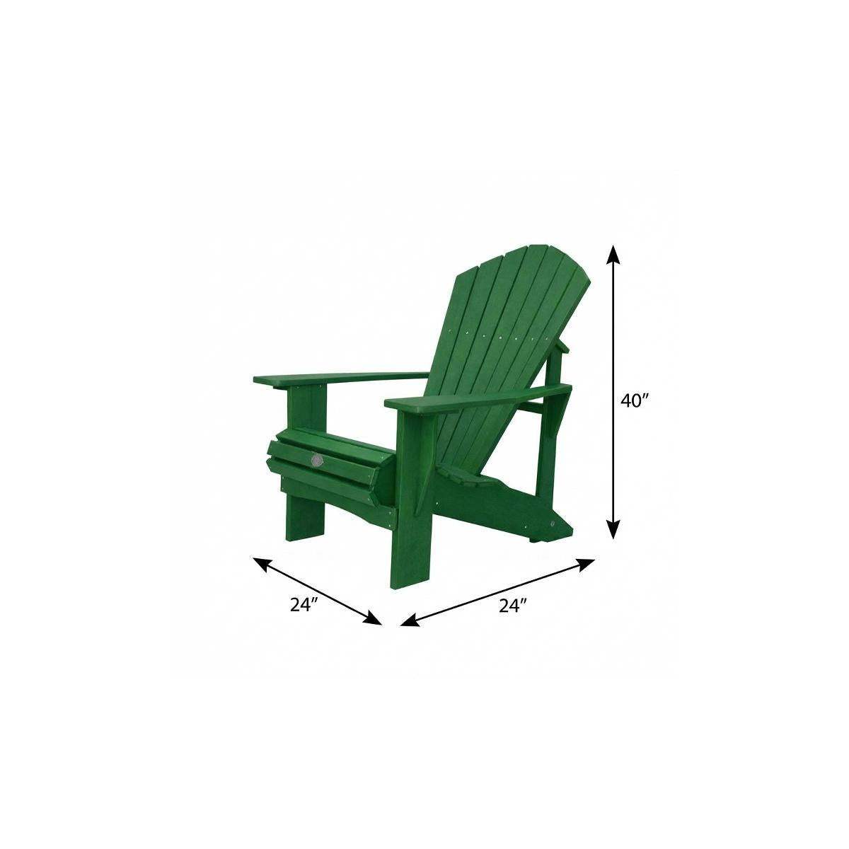 24" Green Heavy Duty Plastic Outdoor Adirondack Chair - HomeRoots - Flyclothing LLC