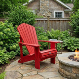 24" Red Heavy Duty Plastic Outdoor Adirondack Chair - HomeRoots - Flyclothing LLC