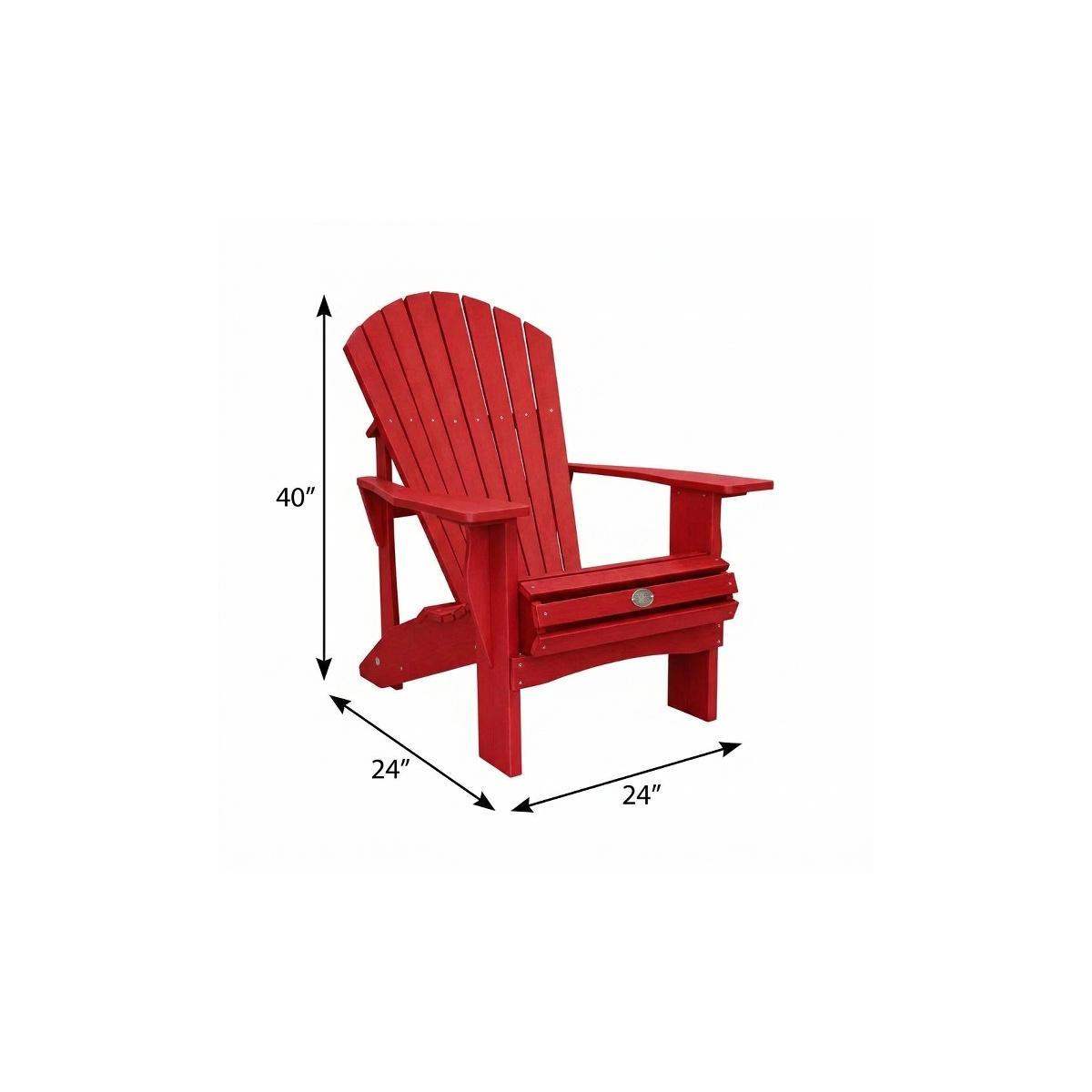 24" Red Heavy Duty Plastic Outdoor Adirondack Chair - HomeRoots - Flyclothing LLC
