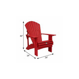 24" Red Heavy Duty Plastic Outdoor Adirondack Chair - HomeRoots - Flyclothing LLC
