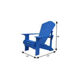 24" Blue Heavy Duty Plastic Outdoor Adirondack Chair - HomeRoots - Flyclothing LLC