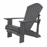 24" Gray Heavy Duty Plastic Outdoor Adirondack Chair - HomeRoots - Flyclothing LLC