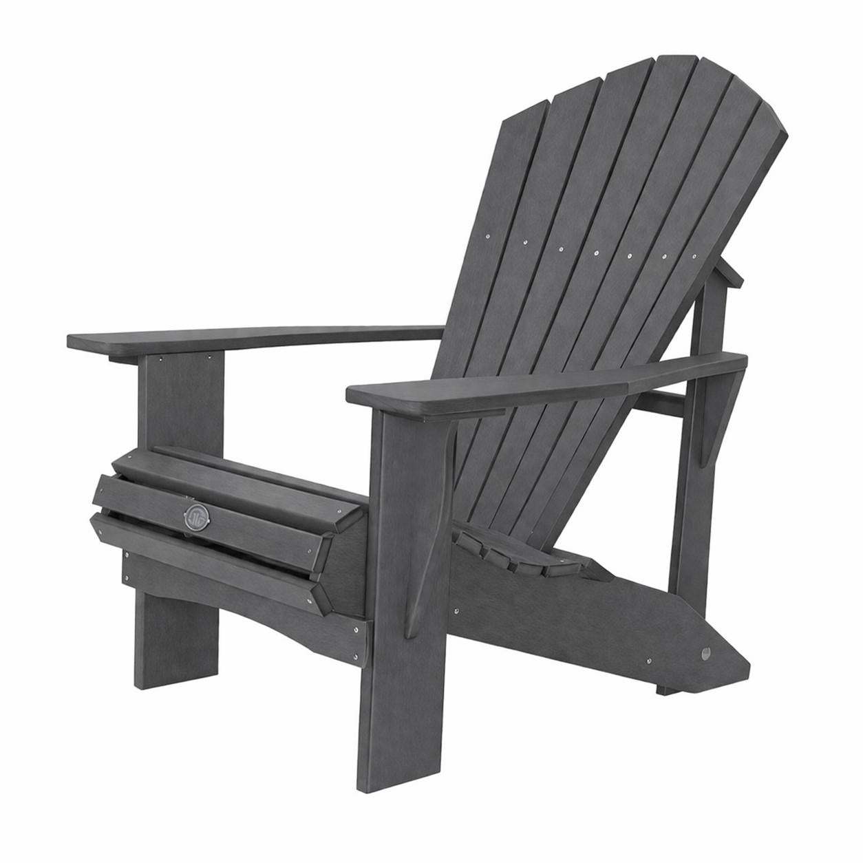 24" Gray Heavy Duty Plastic Outdoor Adirondack Chair - HomeRoots - Flyclothing LLC