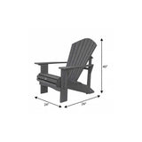 24" Gray Heavy Duty Plastic Outdoor Adirondack Chair - HomeRoots - Flyclothing LLC
