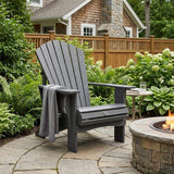 24" Gray Heavy Duty Plastic Outdoor Adirondack Chair - HomeRoots - Flyclothing LLC