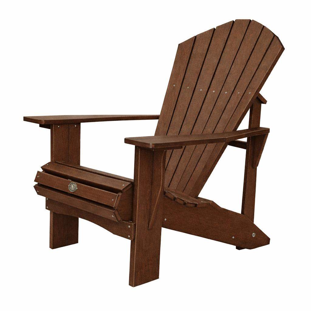 24" Walnut Textured Heavy Duty Plastic Outdoor Adirondack Chair - HomeRoots - Flyclothing LLC