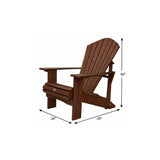 24" Walnut Textured Heavy Duty Plastic Outdoor Adirondack Chair - HomeRoots - Flyclothing LLC