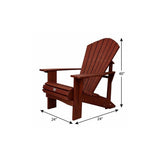 24" Mahogany Textured Heavy Duty Plastic Outdoor Adirondack Chair - HomeRoots - Flyclothing LLC