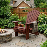 24" Mahogany Textured Heavy Duty Plastic Outdoor Adirondack Chair - HomeRoots - Flyclothing LLC