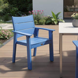 26" Blue Heavy Duty Plastic Outdoor Dining Chair - HomeRoots - Flyclothing LLC