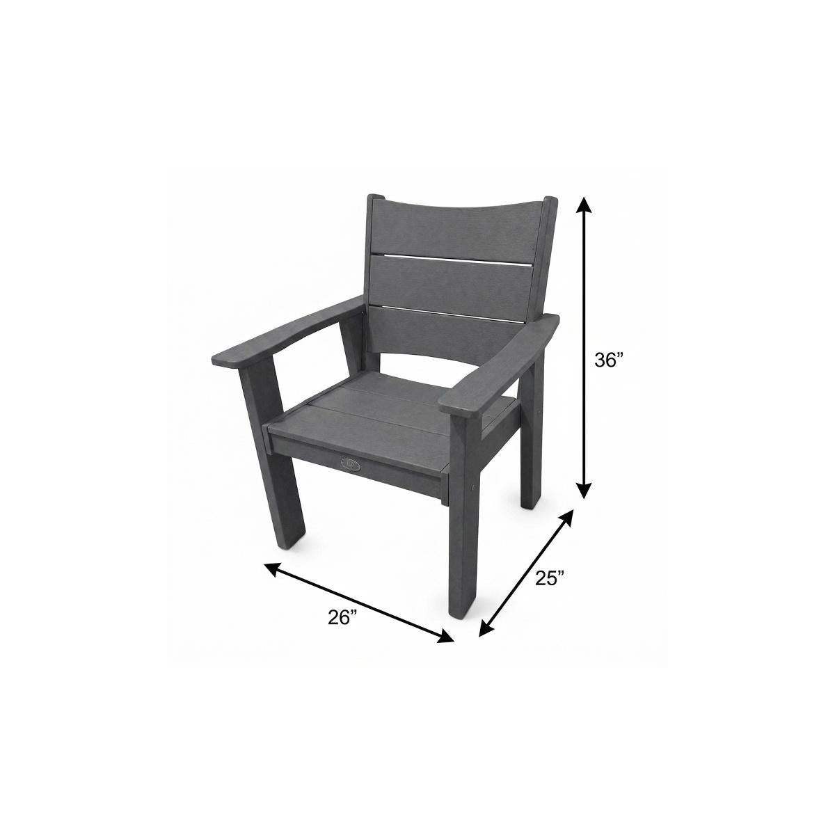 26" Gray Heavy Duty Plastic Outdoor Dining Chair - HomeRoots - Flyclothing LLC