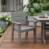 26" Gray Heavy Duty Plastic Outdoor Dining Chair - HomeRoots - Flyclothing LLC