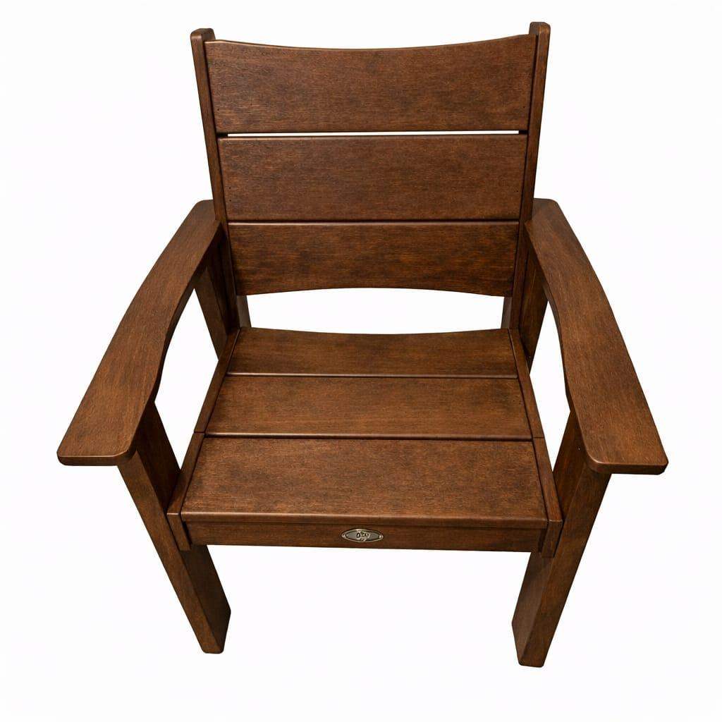 26" Walnut Textured Heavy Duty Plastic Outdoor Dining Chair - HomeRoots - Flyclothing LLC