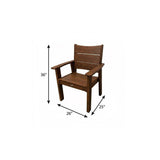 26" Walnut Textured Heavy Duty Plastic Outdoor Dining Chair - HomeRoots - Flyclothing LLC