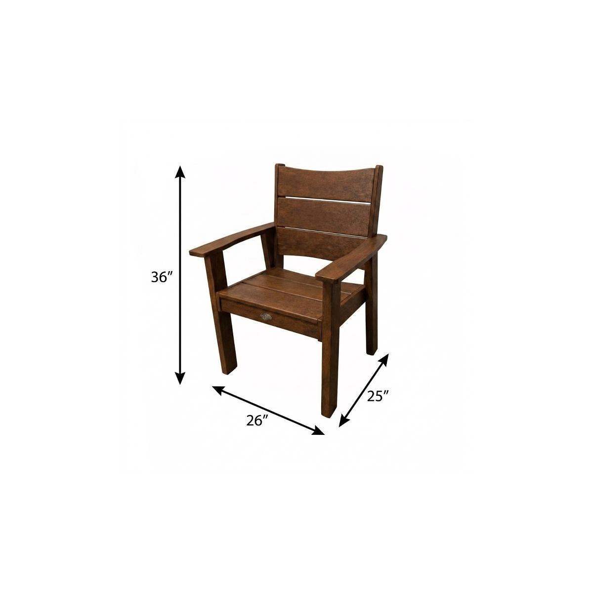 26" Walnut Textured Heavy Duty Plastic Outdoor Dining Chair - HomeRoots - Flyclothing LLC