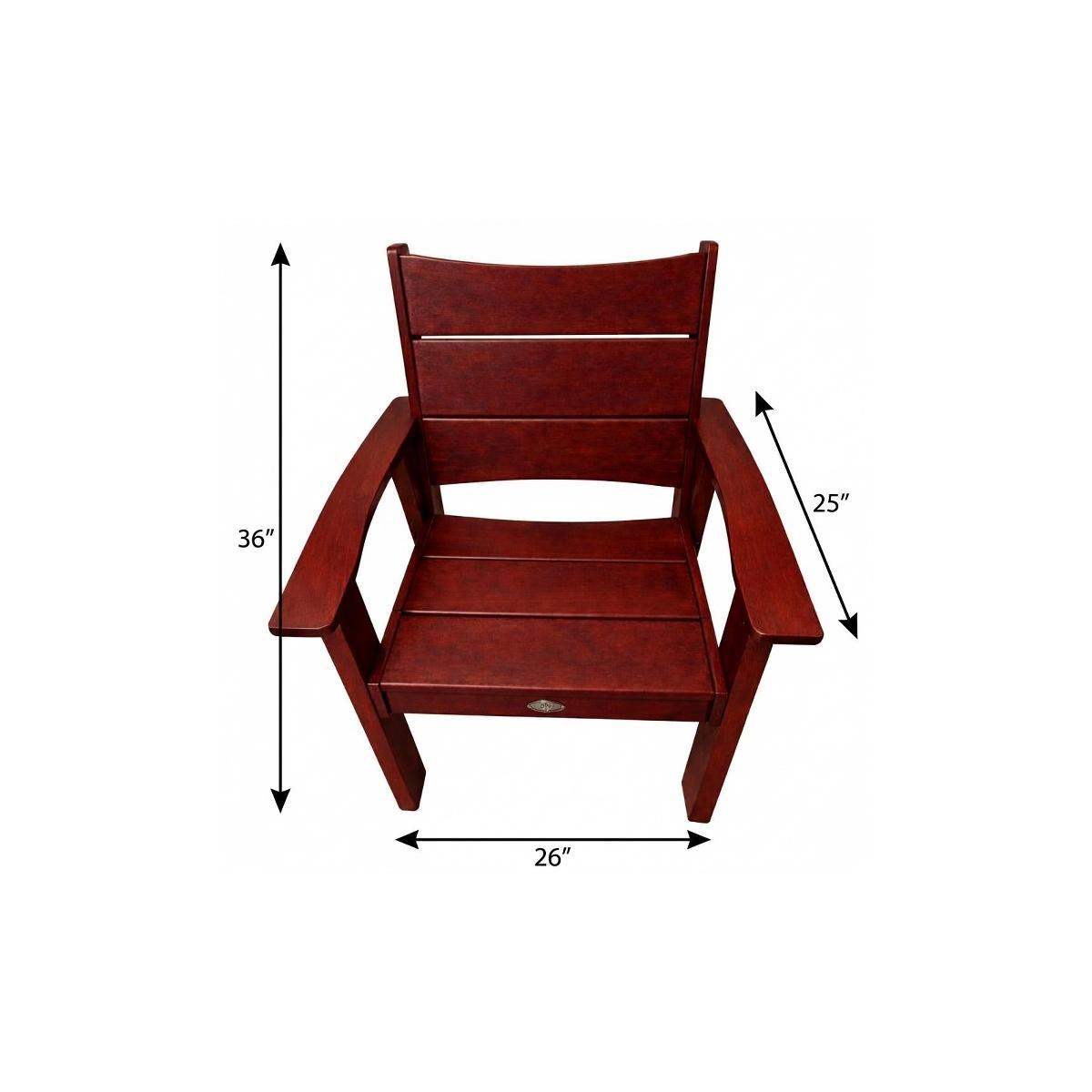 26" Mahogany Textured Heavy Duty Plastic Outdoor Dining Chair - HomeRoots - Flyclothing LLC