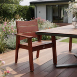 26" Mahogany Textured Heavy Duty Plastic Outdoor Dining Chair - HomeRoots - Flyclothing LLC