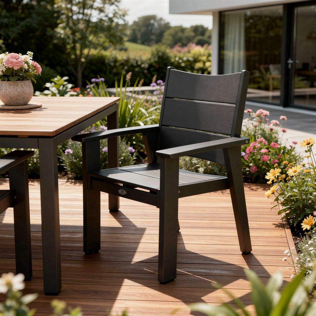 26" Black Heavy Duty Plastic Outdoor Dining Chair - HomeRoots - Flyclothing LLC