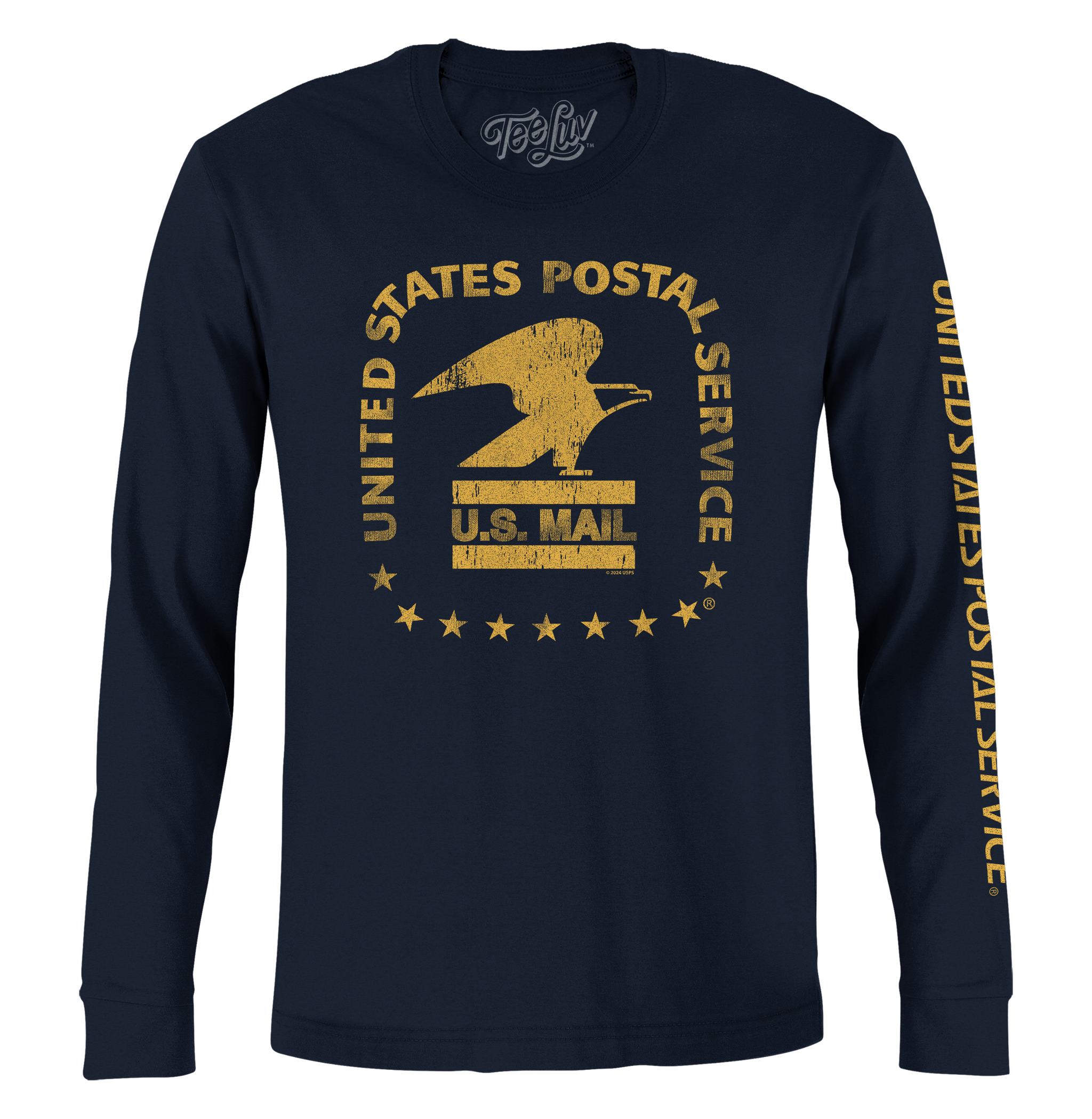 United States Postal Service Eagle Logo Long Sleeve T-Shirt - Navy Blue