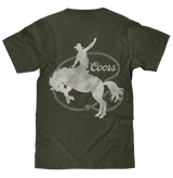 Tee Luv x Comfort Colors Faded Coors Rodeo Cowboy Left Chest Pocket T-Shirt - Moss Green
