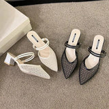 Point Toe Block Heel Sandals - Trendsi