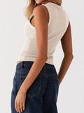 Lovelet Button Up Round Neck Tank - Trendsi