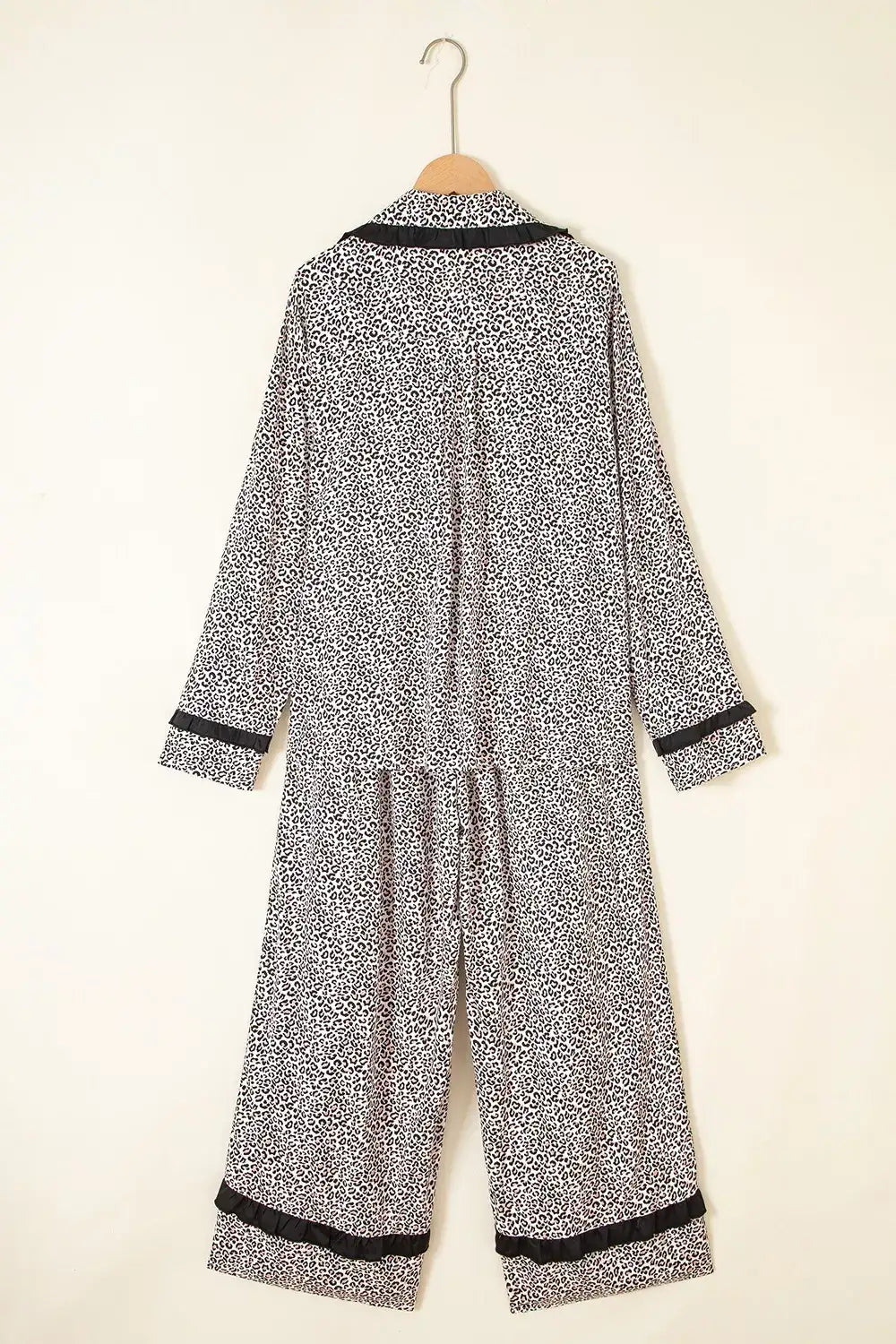Leopard Print Bow Knot Patchwork Long Sleeve Lounge Set - Trendsi - Flyclothing LLC