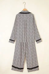 Leopard Print Bow Knot Patchwork Long Sleeve Lounge Set - Trendsi - Flyclothing LLC