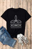 Graphic Round Neck Short Sleeve T-Shirt - Trendsi - Flyclothing LLC