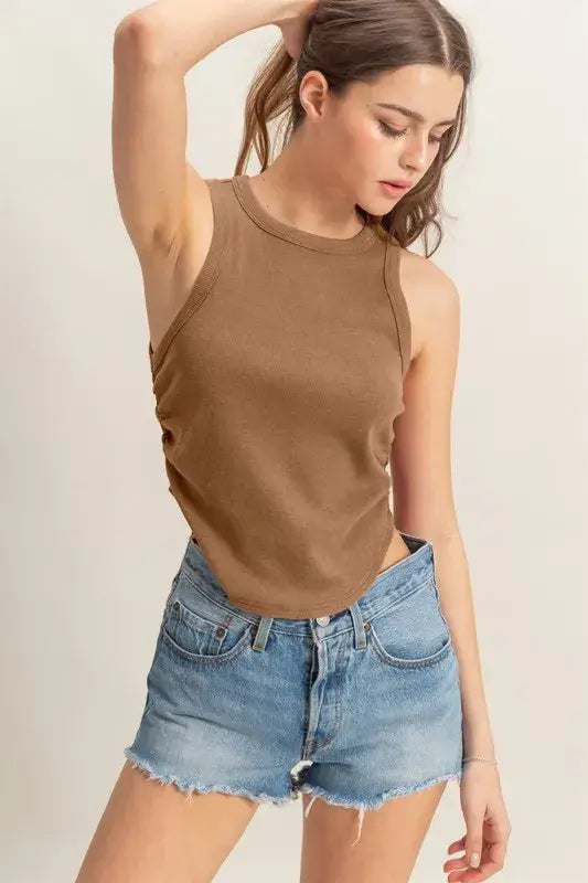 HYFVE Mineral Wash Rib Knit Tank - Trendsi - Flyclothing LLC
