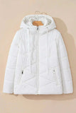 Drawstring Zip Up Long Sleeve Hooded Winter Coat - Trendsi - Flyclothing LLC