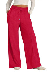 Drawstring Elastic Waist Wide Leg Pants - Trendsi - Flyclothing LLC