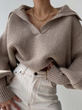 Johnny Collar Long Sleeve Sweater - Trendsi - Flyclothing LLC