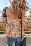 Floral Spaghetti Strap Peplum Cami - Trendsi - Flyclothing LLC