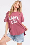 Mittoshop GAME DAY Round Neck Short Sleeve T-Shirt - Trendsi