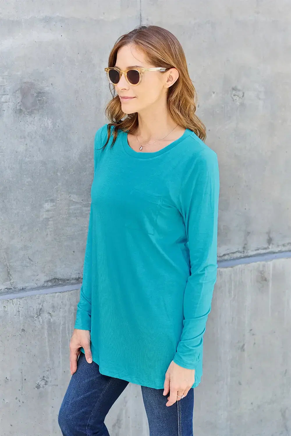 Basic Bae Full Size Round Neck Long Sleeve Top - ShopBasicbae - Flyclothing LLC