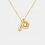 Gold-Plated Letter Pendant Necklace - Trendsi - Flyclothing LLC