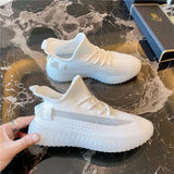 Mesh Lace-Up Platform Athletic Shoes - Trendsi - Flyclothing LLC