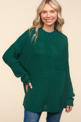 Haptics Full Size Mock Neck Side Slit Knit Top - Trendsi