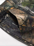Men's Camouflage Leaf-Print Cargo Jeans - Trendsi