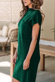 Mock Neck Short Sleeve Sweater Dress - Trendsi