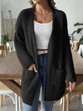 Open Front Long Sleeve Cardigan - Trendsi - Flyclothing LLC