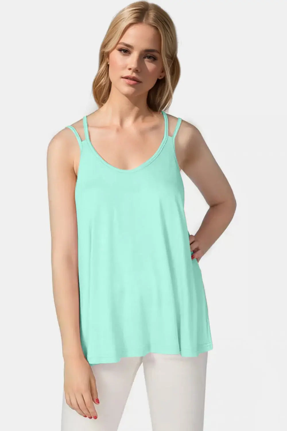 Basic Bae Bamboo Scoop Neck Double Spaghetti Straps Cami - ShopBasicbae - Flyclothing LLC
