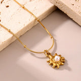 18K Gold-Plated Shell Pearl Necklace - Trendsi - Flyclothing LLC