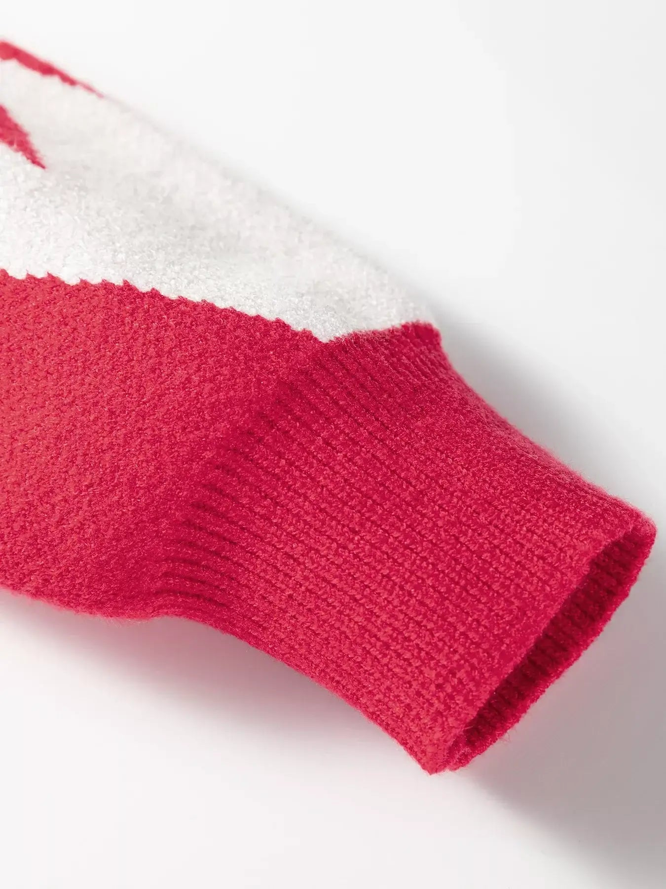 Bow Print 2-Tone Rhombus Knit Loose Sweater - Trendsi - Flyclothing LLC