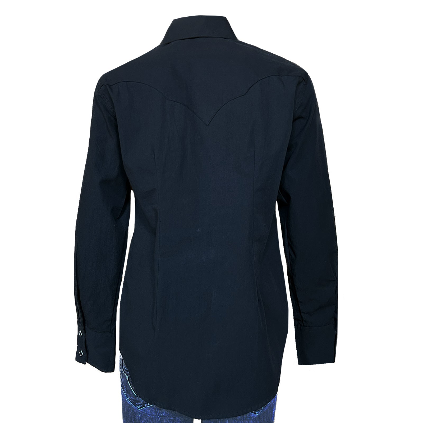 Rockmount Ranch Wear Women's Solid Black Cotton Blend Western Shirt - Rockmount Clothing - Flyclothing LLC