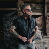 Clubman - Men's SOA Club Style leather Motorcycle Vest - Unik Just for Bikers - Flyclothing LLC