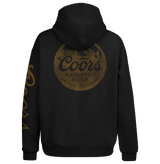 Coors Banquet Beer Double Sided with Sleeve Print Hooded Sweatshirt - Black
