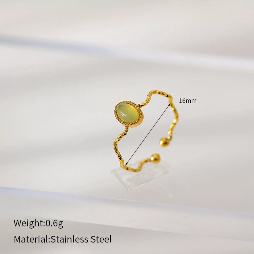 18K Gold-Plated Wave Open Ring - Trendsi - Flyclothing LLC