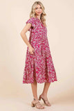 Mittoshop Abstract Print Ruffle Tier Midi Dress - Trendsi - Flyclothing LLC